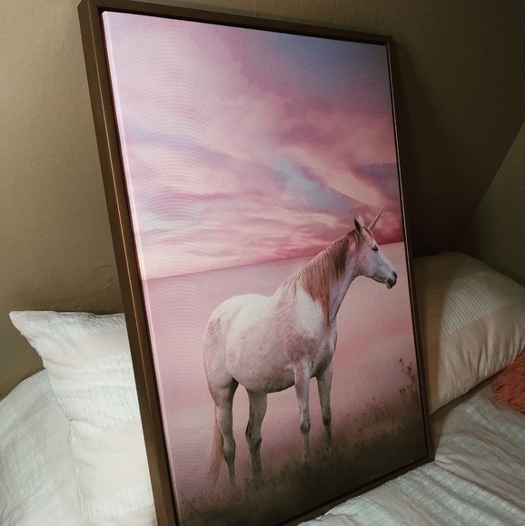Unicorn Canvas in Floating Gold Frame - Picture 5 of 9